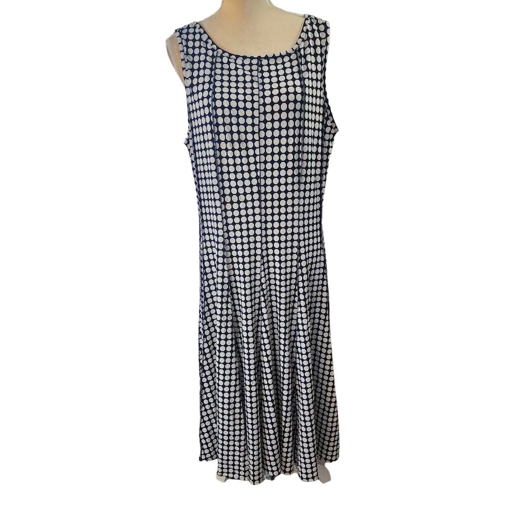 Haani Geometric Polka Dot Sleeveless Stretch Tank Swing Dress Plus Size 2X